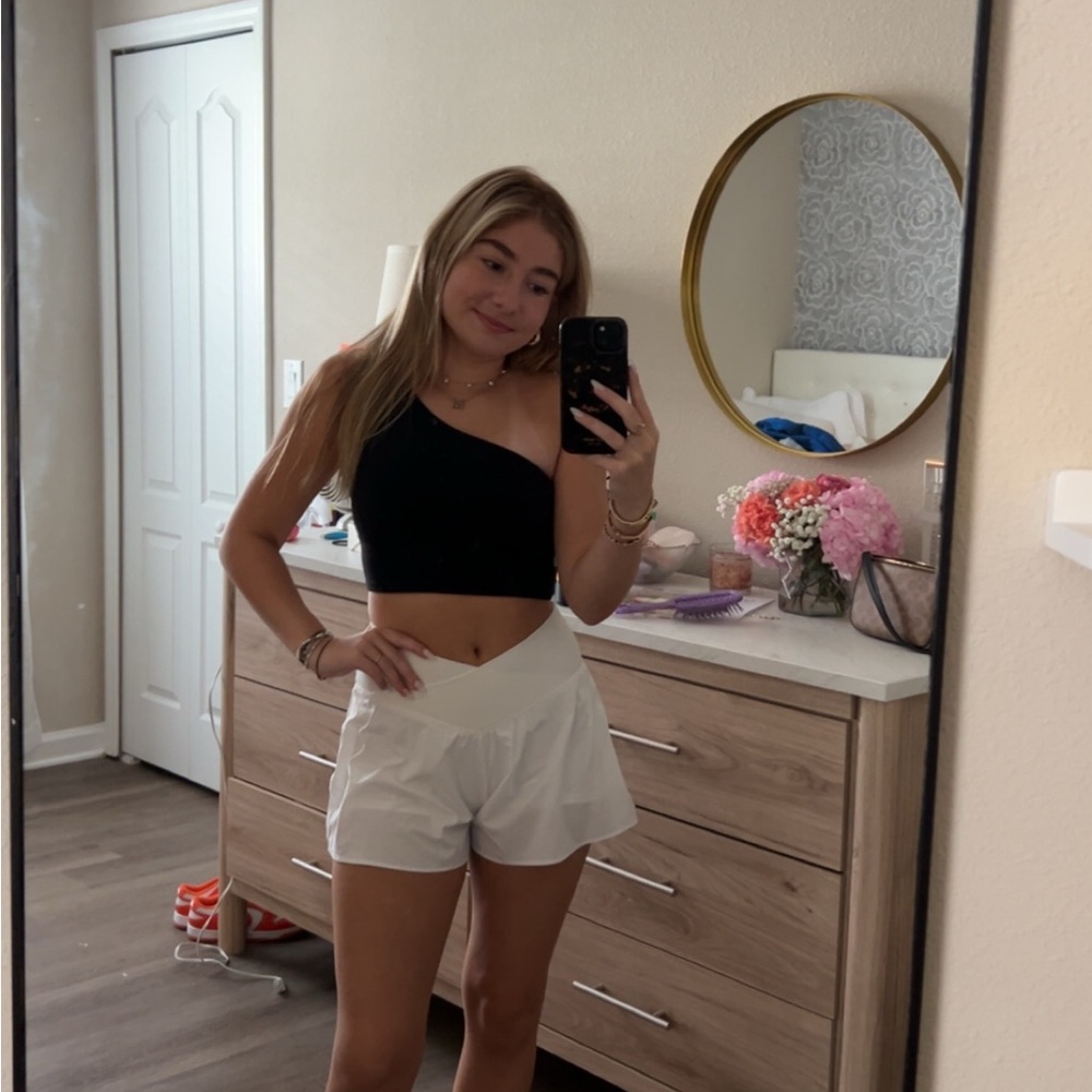 Offline White Cross Flowy Shorts